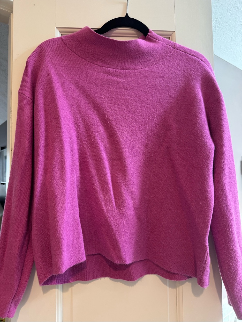 Anthropologie Women's Cowl Neck Sweater in Bright Pink